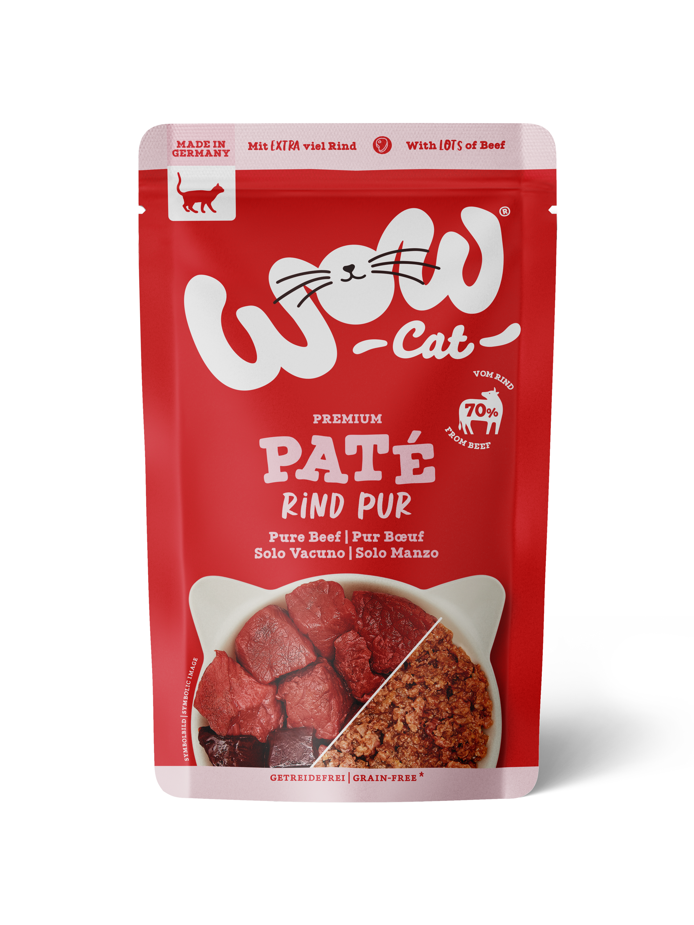 WOW CAT Nassfutter ADULT Rind Pur – mein-Tiershop.de