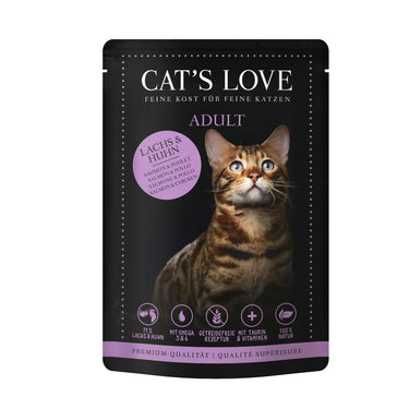 CAT'S LOVE Fisch + Huhn Pur, 12x 85 g