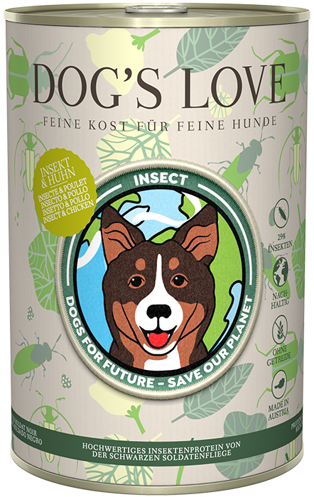 DOG'S LOVE Nassfutter Insect & Huhn, 6x 400 g