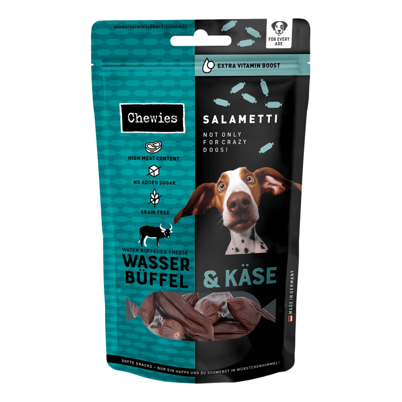 Chewies Salametti Wasserbüffel mit Käse 200g