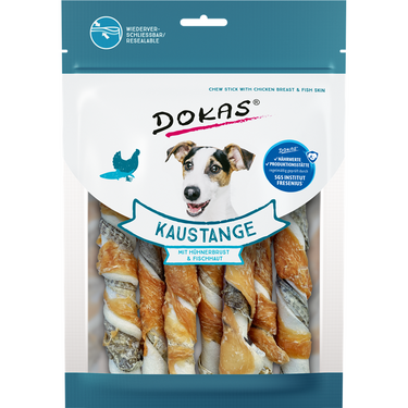 Dokas Dog Snack Kaustange mit Hühnerbrust & Fischhaut, 170g