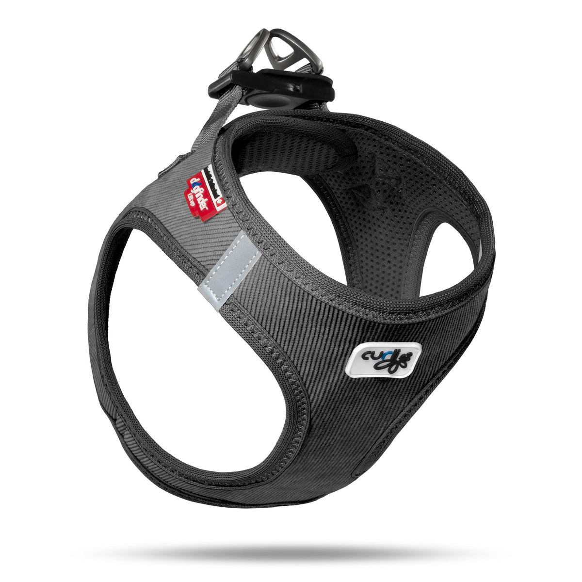 Curli Vest Geschirr Cord - Schwarz / Größe 3XS