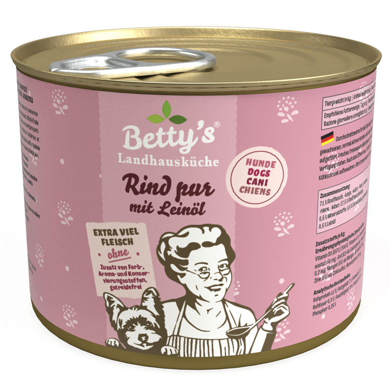 Betty's Landhausküche Dog Rind pur mit Leinöl