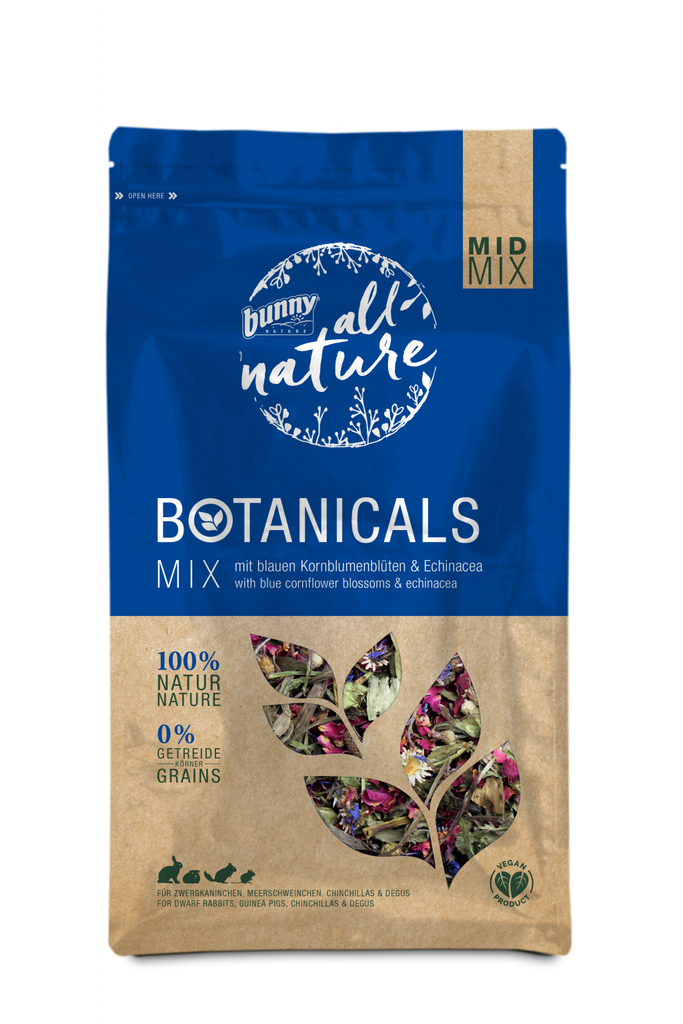 Bunny BOTANICALS MID MIX - mit blauen Kornblumenblüten & Echinacea 120g